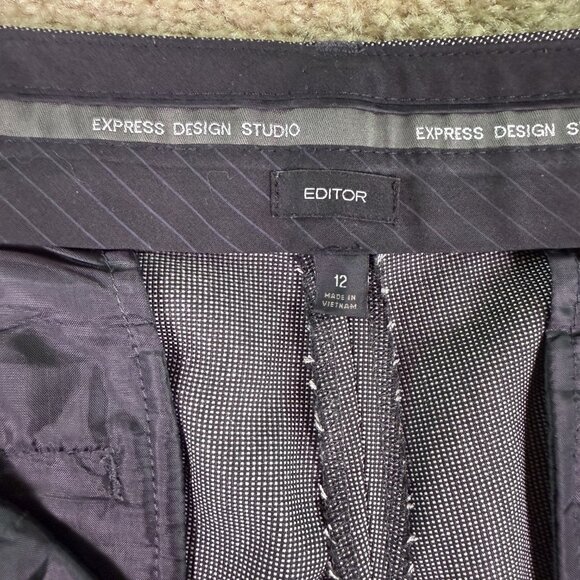 EXPRESS DESIGN STUDIO Editor Womens Size 12 Gray Dress Pants Mid Rise 36X33 E789 - Picture 4 of 13